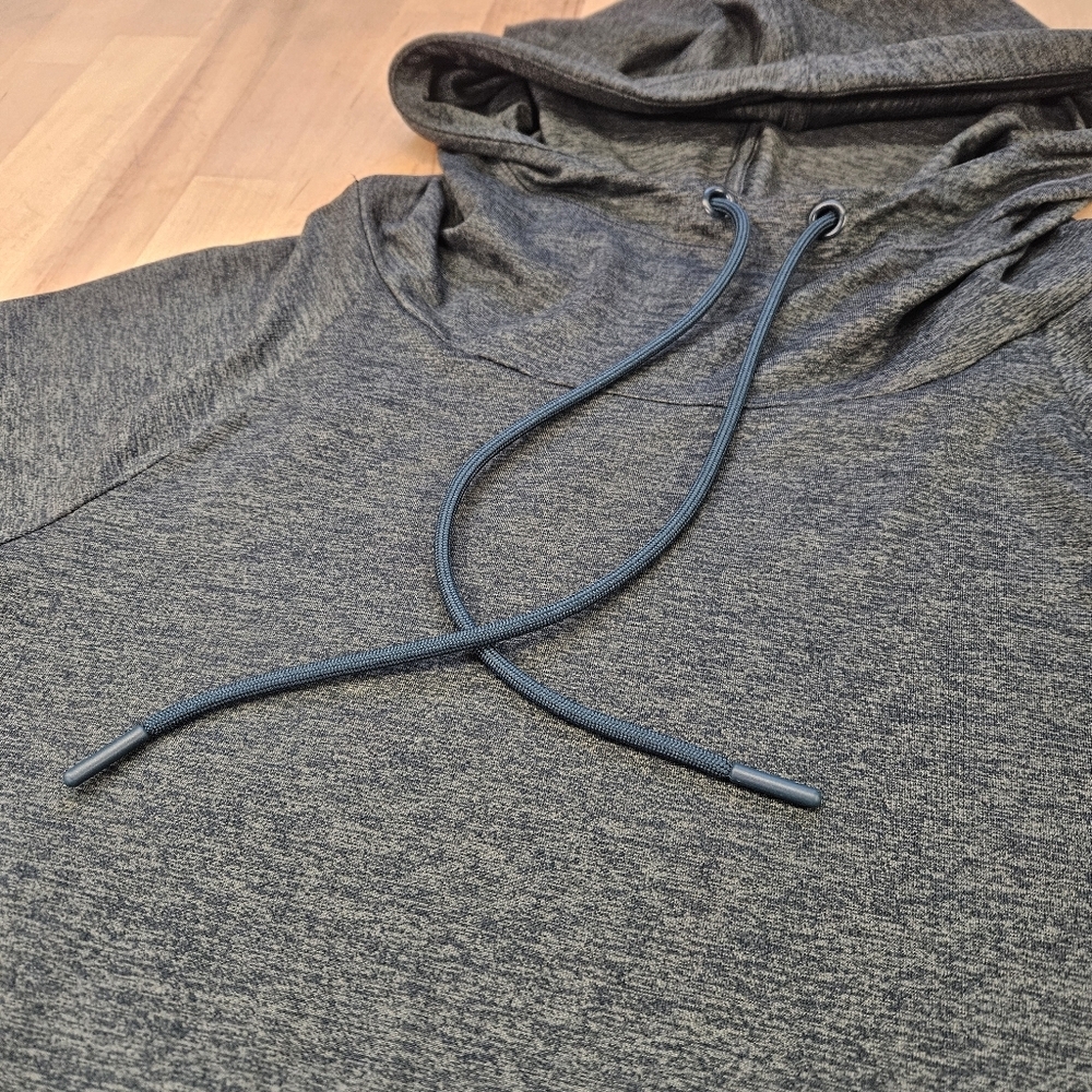 Athleta Uptempo Hoodie Women’s Size Small Gray Heather Thumbholes Drawstring - Picture 2 of 9